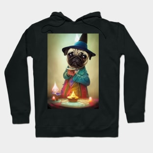 Fantasy Pug Puppy Magical Wizard Hoodie